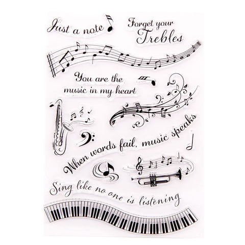 Inlovearts Music Notes Clear Stamps