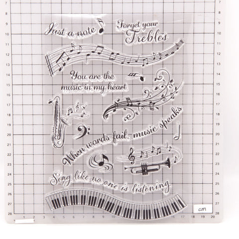 Inlovearts Music Notes Clear Stamps