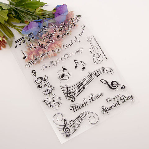 Inlovearts Various Music Staff Notes Clear Stamps