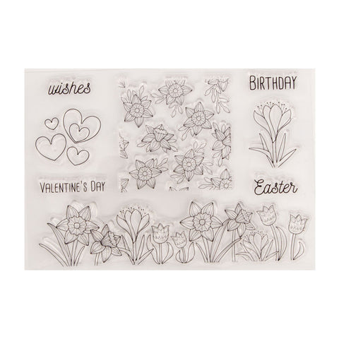 Inlovearts Summer Flower Bush Clear Stamps