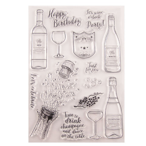 Inlovearts Wine Time Clear Stamps
