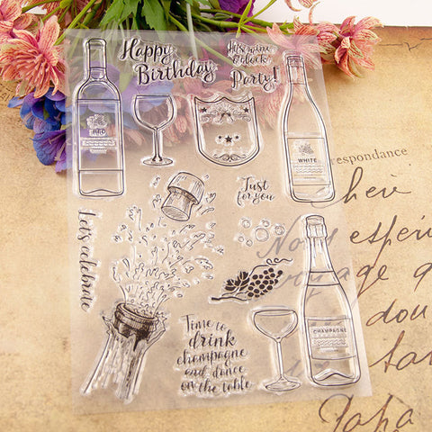 Inlovearts Wine Time Clear Stamps