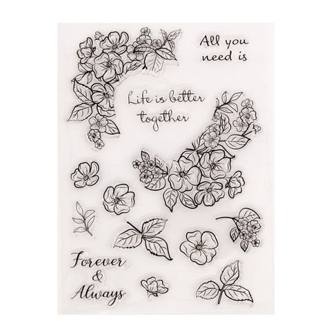Inlovearts Flower Decor Clear Stamps