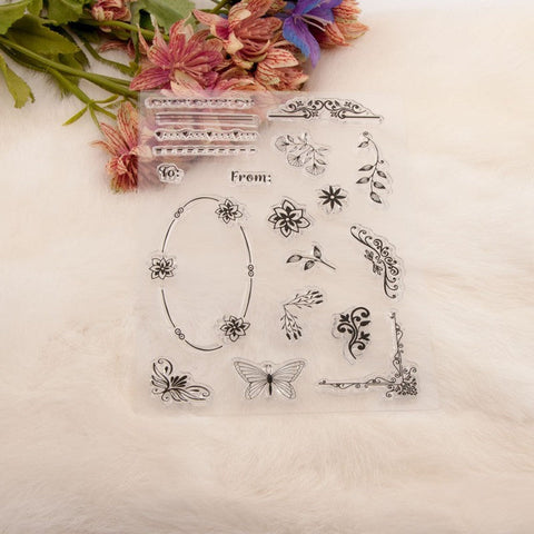 Inlovearts Gorgeous Flower Decor Clear Stamps