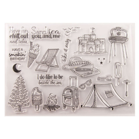 Inlovearts Camping Theme Clear Stamps