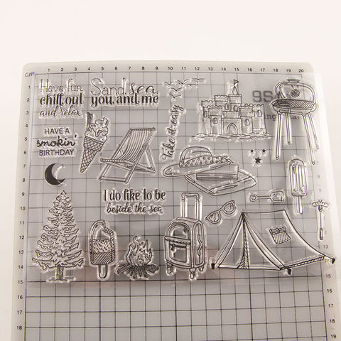 Inlovearts Camping Theme Clear Stamps