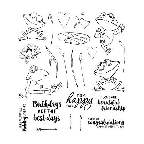 Inlovearts Happy Cartoon Frog Dies with Stamps Set