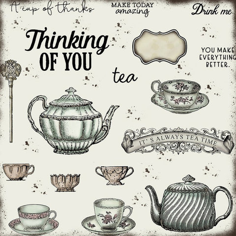 Inlovearts Tea Time Dies with Stamps Set
