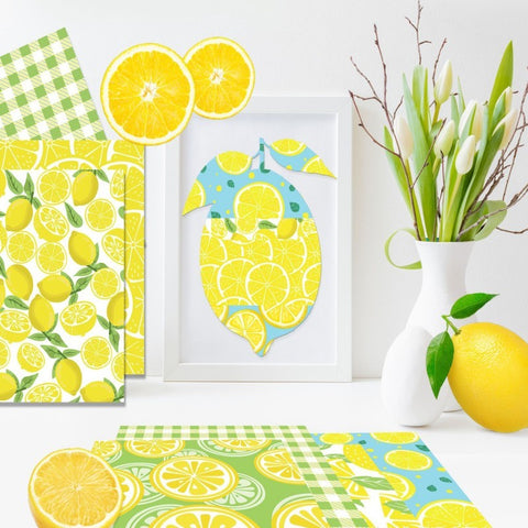 Inlovearts Summer Lemon Scrapbook & Cardstock Paper