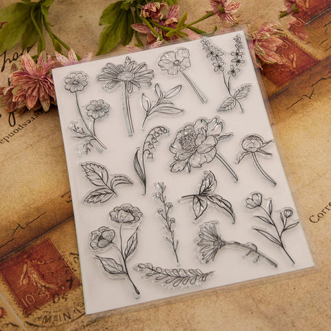 Inlovearts Flower Decor Clear Stamps