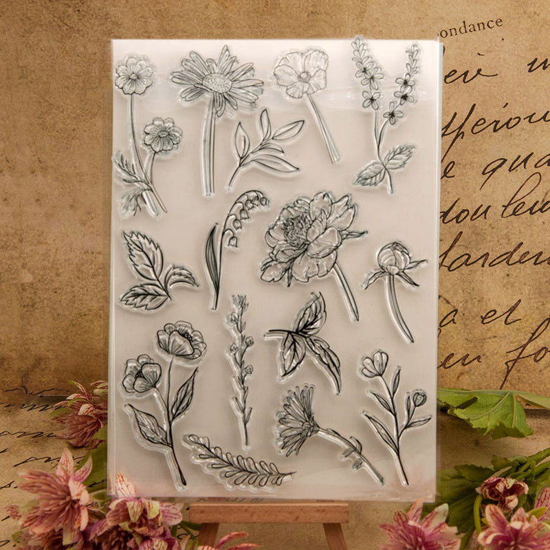 Inlovearts Flower Theme Dies with Stamps Set