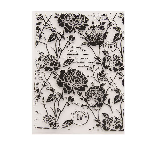 Inlovearts Roses Background Emboss Folder