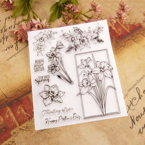 Inlovearts Beautiful Daffodils Clear Stamps