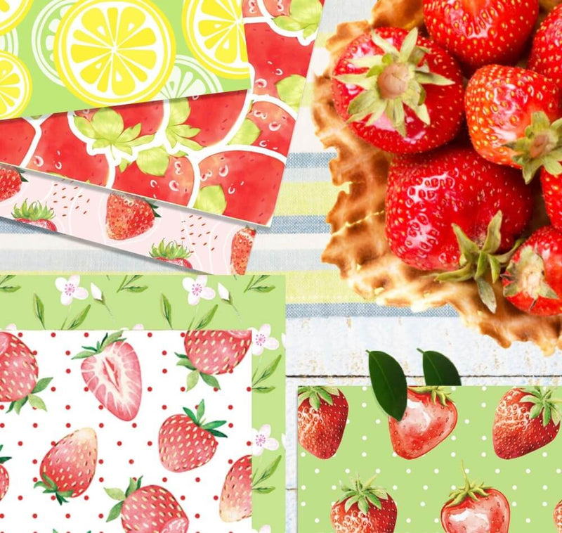 24PCS 12" Strawberry DIY Scrapbook & Cardstock Paper