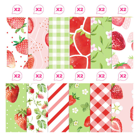 24PCS 12 Strawberry DIY Scrapbook & Cardstock Paper – Inlovearts