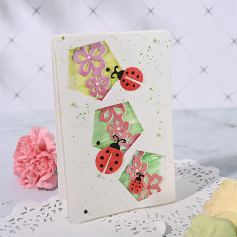 Inloveartshop Meteorological Ladybug and Flower Border Nature Decor Cutting Dies