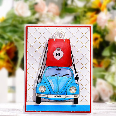 Inlovearts Car With Shopping Bags Metal Cutting Dies