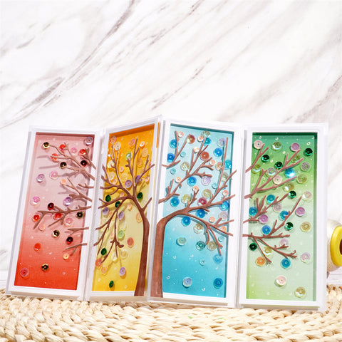 Inlovearts Four-Panel Tree Border Metal Cutting Dies