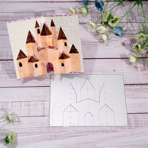 Inlovearts Foldable 3D Castle Metal Cutting Dies