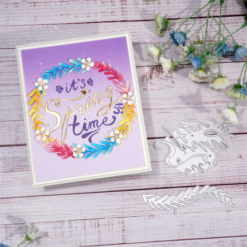 Inlovearts "It's Spring Time" Word With Wheat Ears Cutting Dies