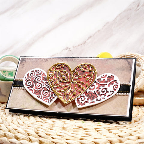 Inlovearts 3 Patterned Hearts Cutting Dies