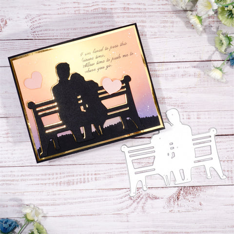 Inlovearts Couple On Bench Metal Cutting Dies