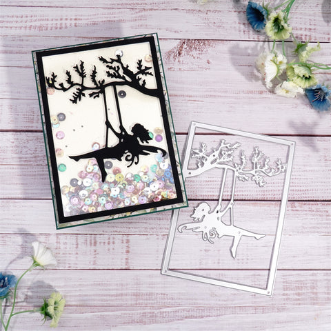Inlovearts Fairy On Swing Background Board Cutting Dies
