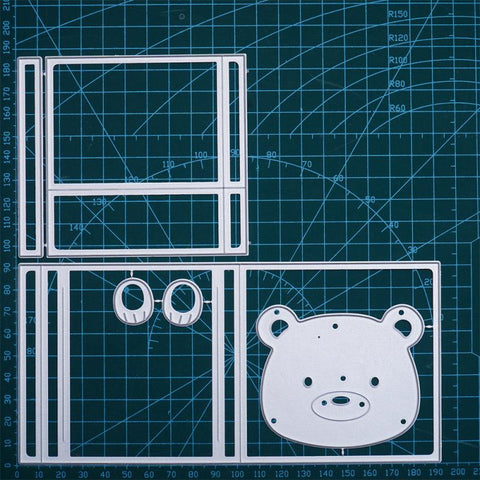 Inlovearts 3D Flexible Bear Envelop Metal Cutting Dies