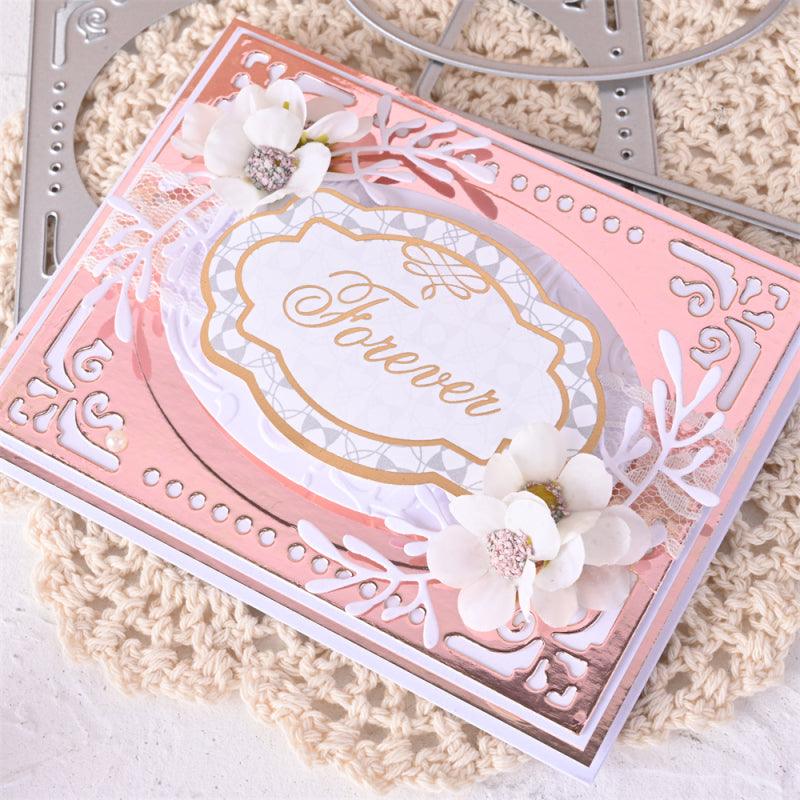 Inloveartshop Oval & Lace Hollow Rectangular Frame Cutting Dies