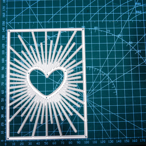 Inlovearts Heart-centered Line Background Board Cutting Dies