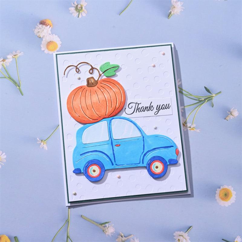 Inloveartshop Harvest Pumpkin on Car Thanksgiving Theme Cutting Dies