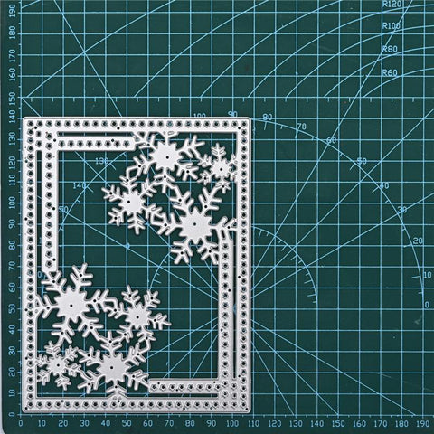 Rectangle Snowflake Corner Decor Frame Dies - Inlovearts