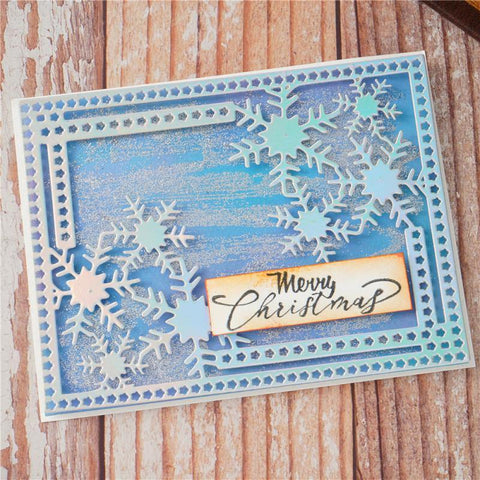 Inloveartshop Rectangle Snowflake Corner Cutting Dies