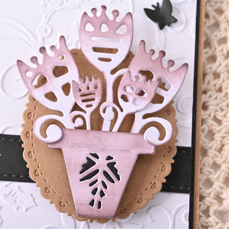 Inloveartshop Flower Pot and Flowers  Nature Decor Cutting Dies