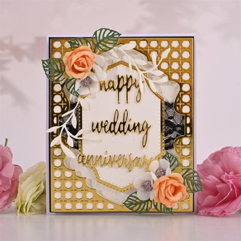 Inlovearts "Happy Wedding Anniversary" Word Background Board Cutting Dies
