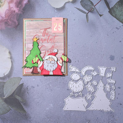 Inloveartshop Santa Claus, Christmas Tree and Small Tags Cutting Dies