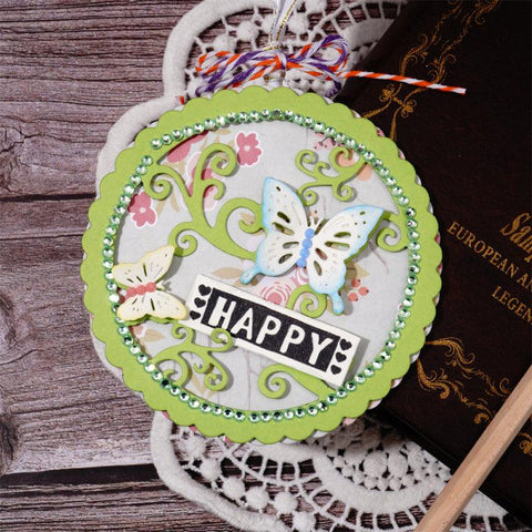 Inloveartshop Circle Frame & Hollow Circle Butterfly Frame Cutting Dies