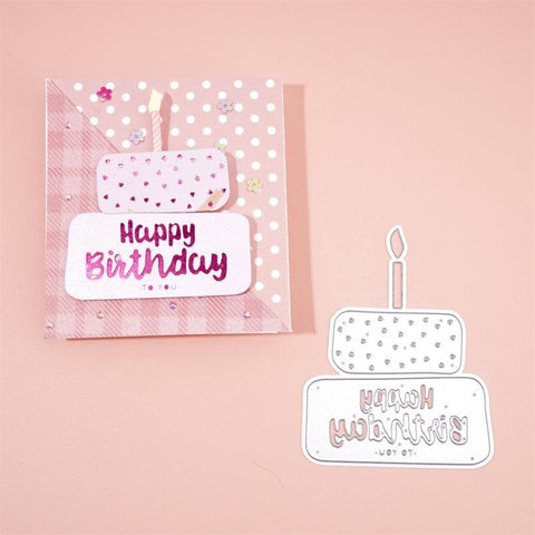 Inloveartshop Classic Double Happy Birthday Cake Cutting Dies