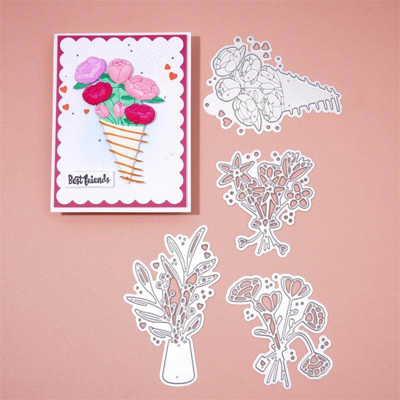 Inloveartshop 4 Kinds of Flower Bouquet Cutting Dies