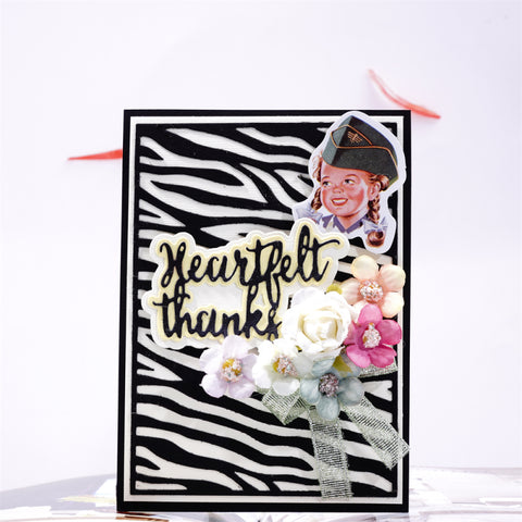 Inlovearts Warm Heart Words with Background Cutting Dies