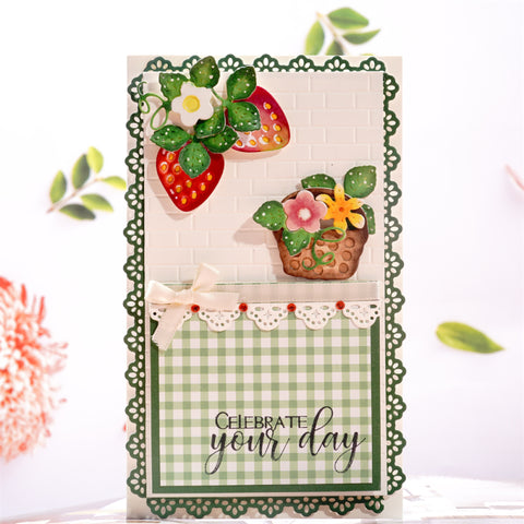 Inlovearts Strawberry with Basket Combined Cutting Dies