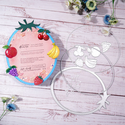 Inlovearts Oversized Oval Frame with Fruit Cutting Dies