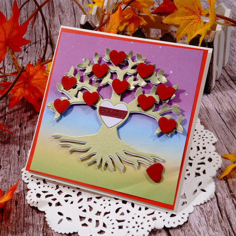 Inlovearts Family Tree with Heart Photo Frame Metal Cutting Dies
