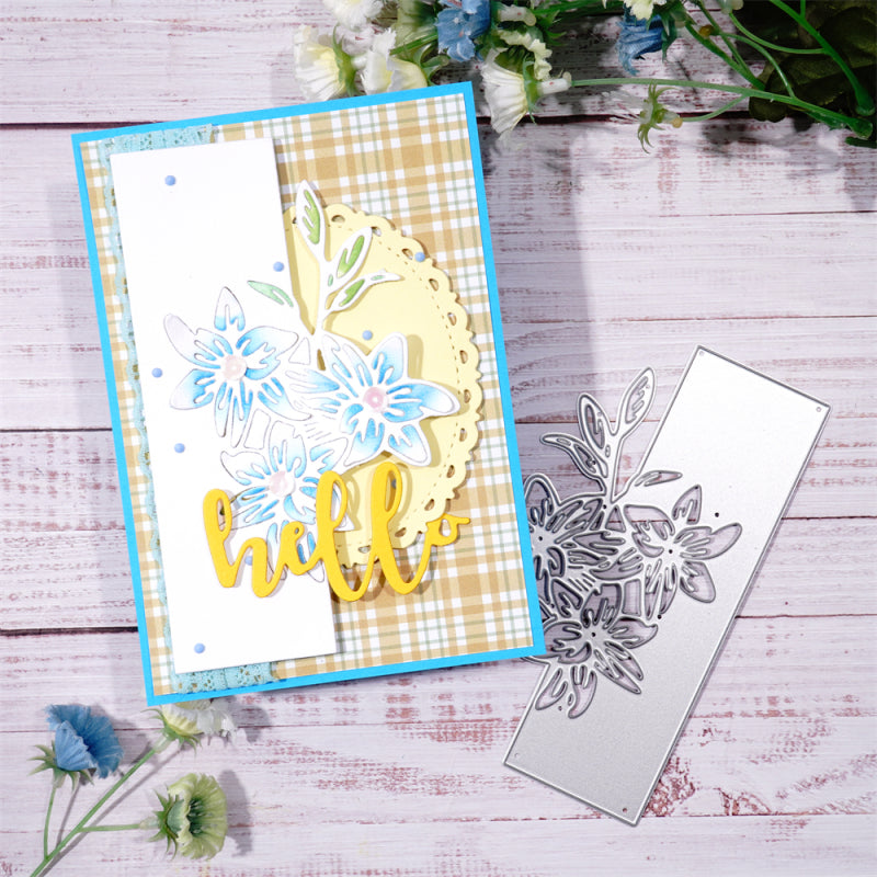 Inlovearts Blooming Flower Border Metal Cutting Dies