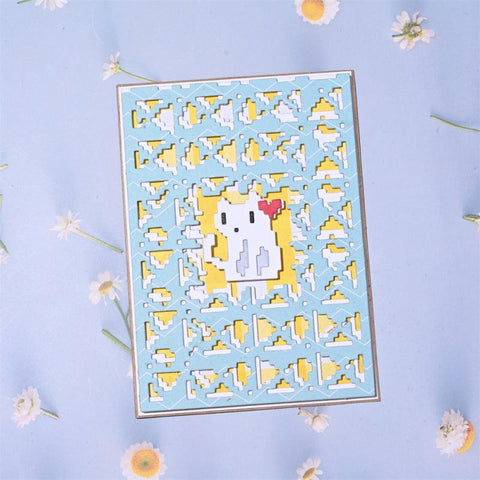Inloveartshop Cute Kitty and Creative Hollow Pattern Background Board Cutting Dies