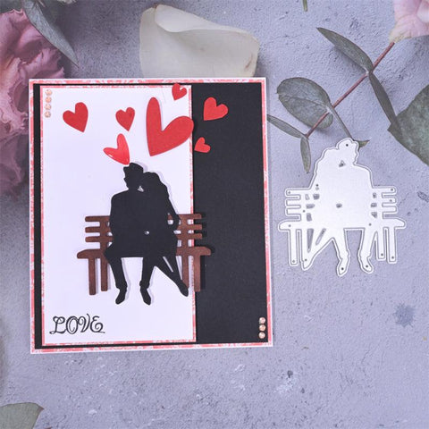 Inloveartshop A Couple on Bench Valentines Theme Cutting Dies