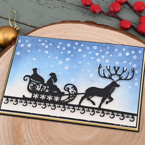 Inloveartshop Santa Claus in Elk Cart Christmas Cutting Dies