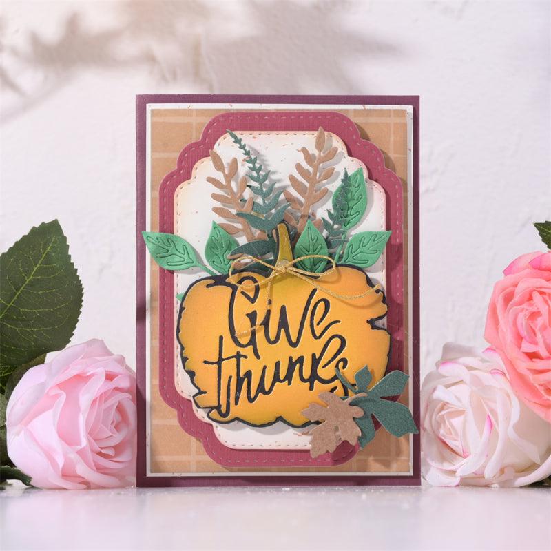 Inloveartshop Pumpkin with "Give Thanks" Word Nature Cutting Dies
