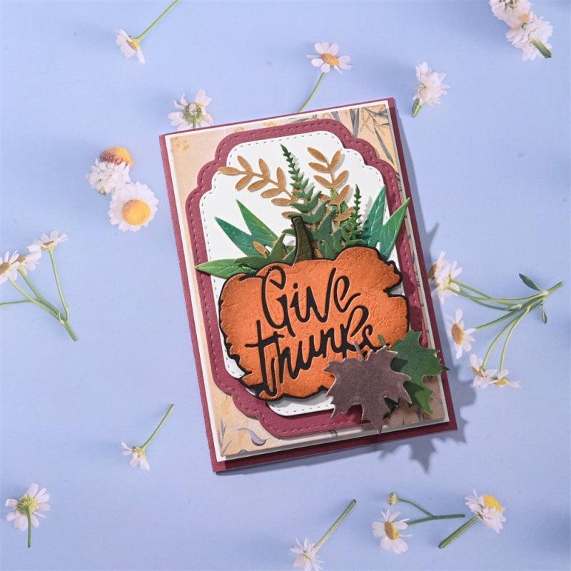 Inloveartshop Pumpkin with "Give Thanks" Word Nature Cutting Dies