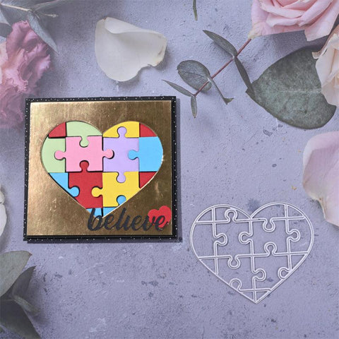 Inloveartshop Heart Shape Puzzle Cutting Dies